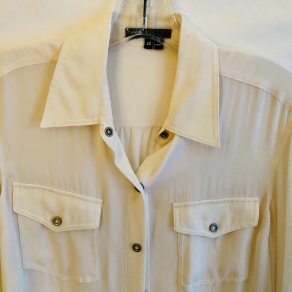 NWOT, Vince Silk Snap Botton Down Blouse, XS - Picture 10 of 10